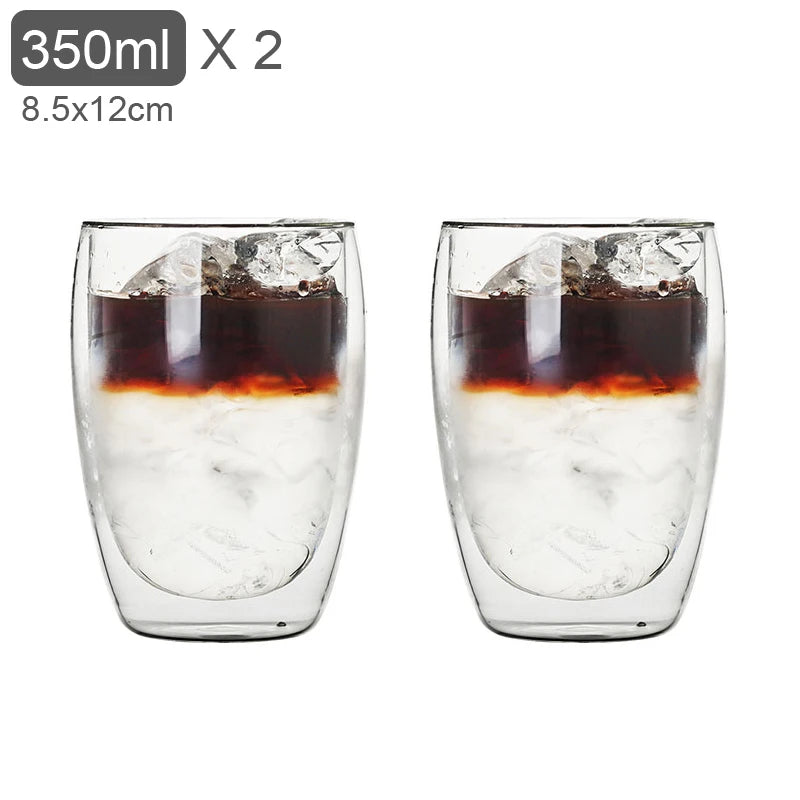 Tasses en verre à double paroi