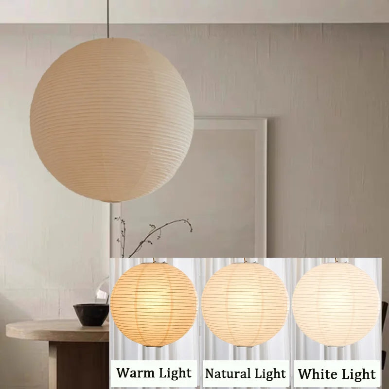 Lampe suspendue en papier de riz