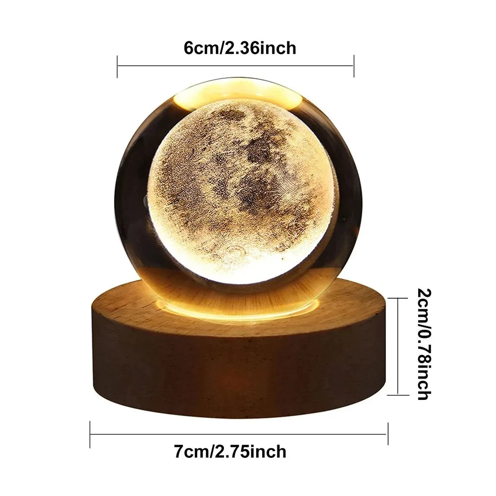 Lampe boule de cristal 3D