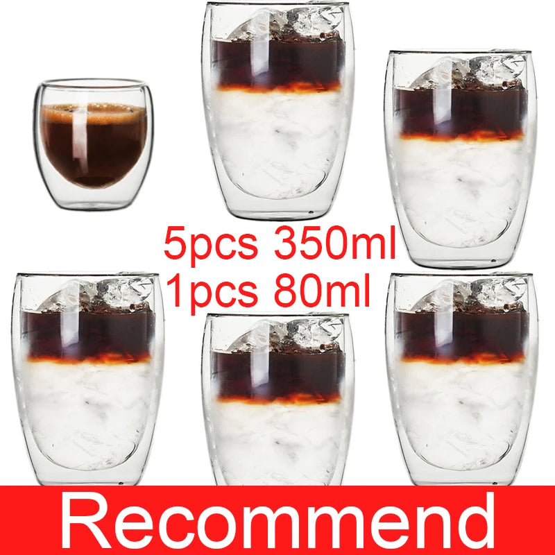 Tasses en verre à double paroi