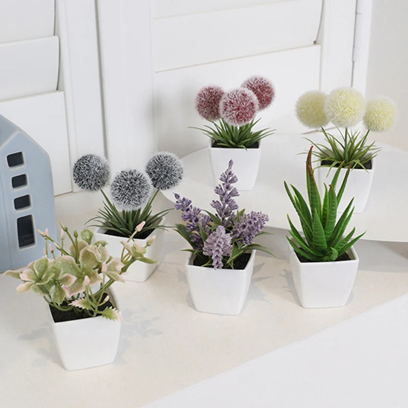 Lot de 6 mini plantes artificielles