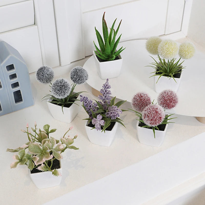 Lot de 6 mini plantes artificielles