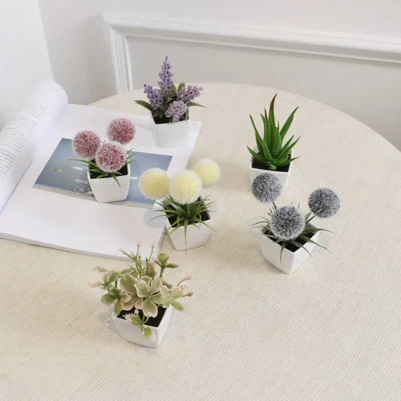 Lot de 6 mini plantes artificielles