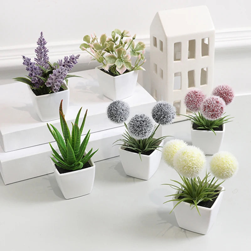 Lot de 6 mini plantes artificielles