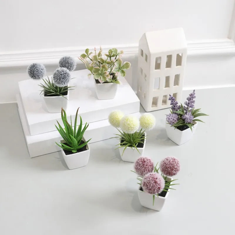 Lot de 6 mini plantes artificielles